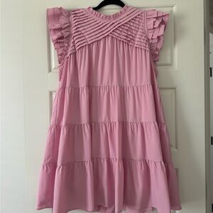 Entro Casual Dress in Pink with Ruffled Sleeves